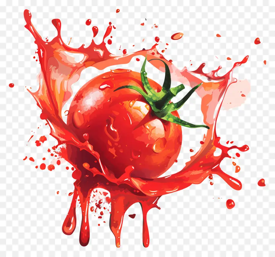 Sauce à Tomate éclaboussante，Tomate PNG