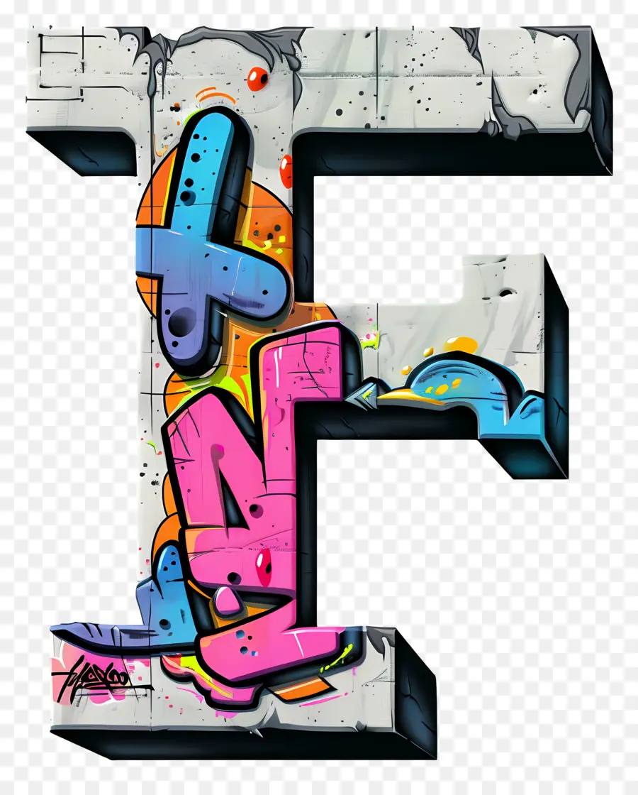 Lettre F，Alphabet De Graffiti PNG