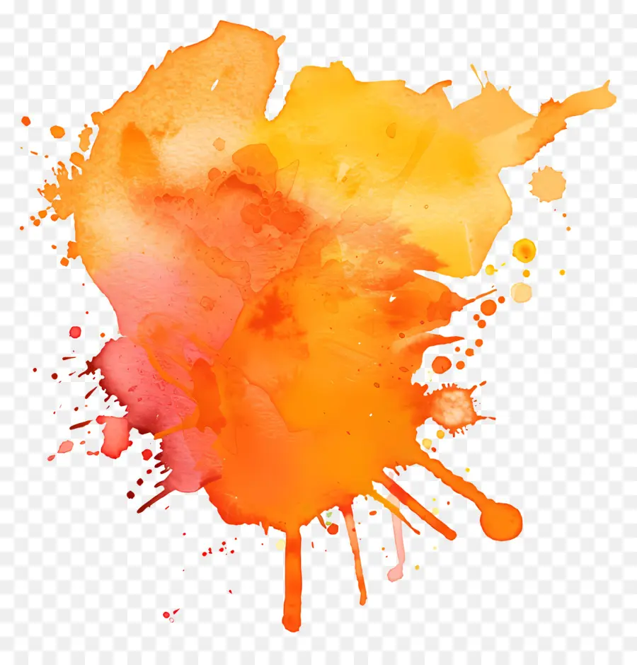 Coloration à L'aquarelle Orange，Peinture à L'aquarelle PNG