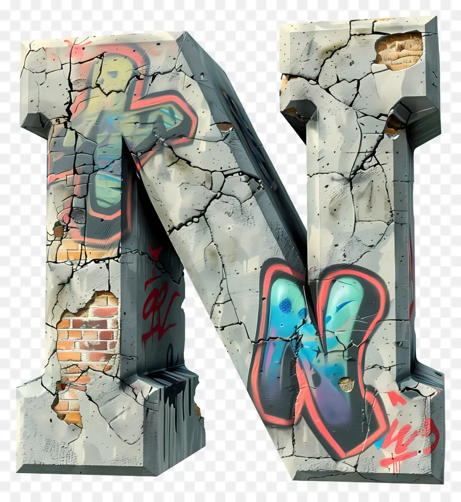 Lettre N，Graffiti PNG