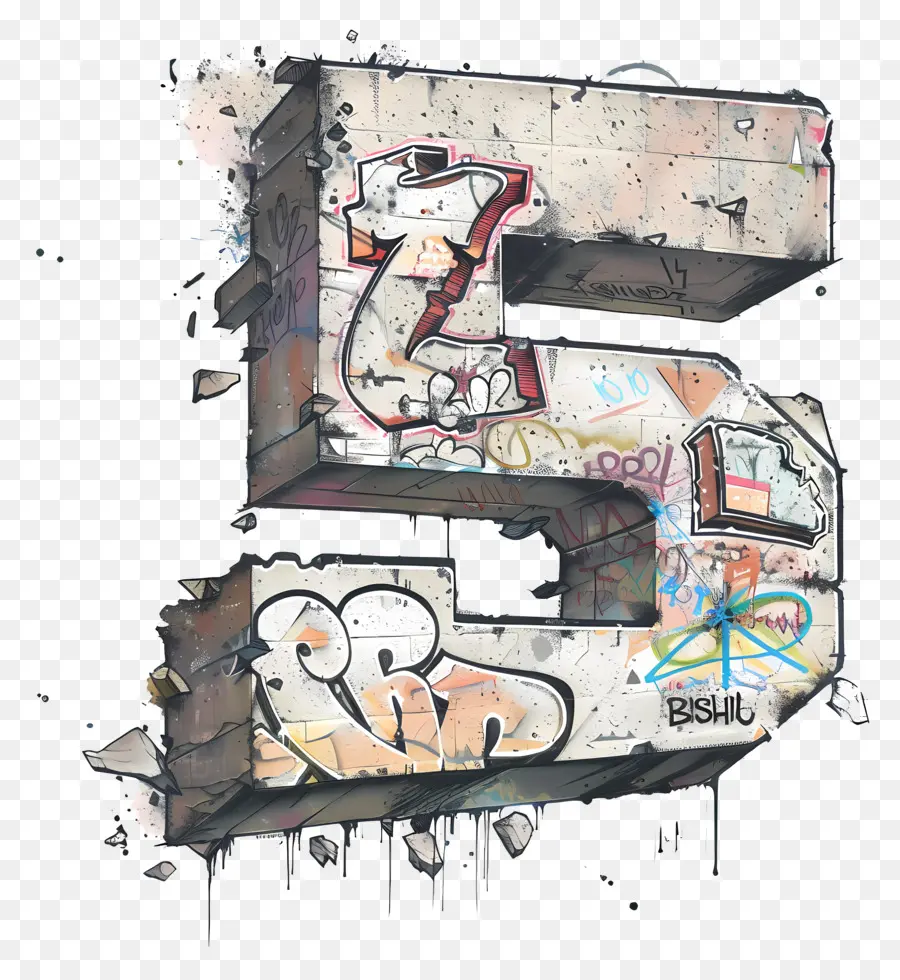Numéro 5，L'art Du Graffiti PNG