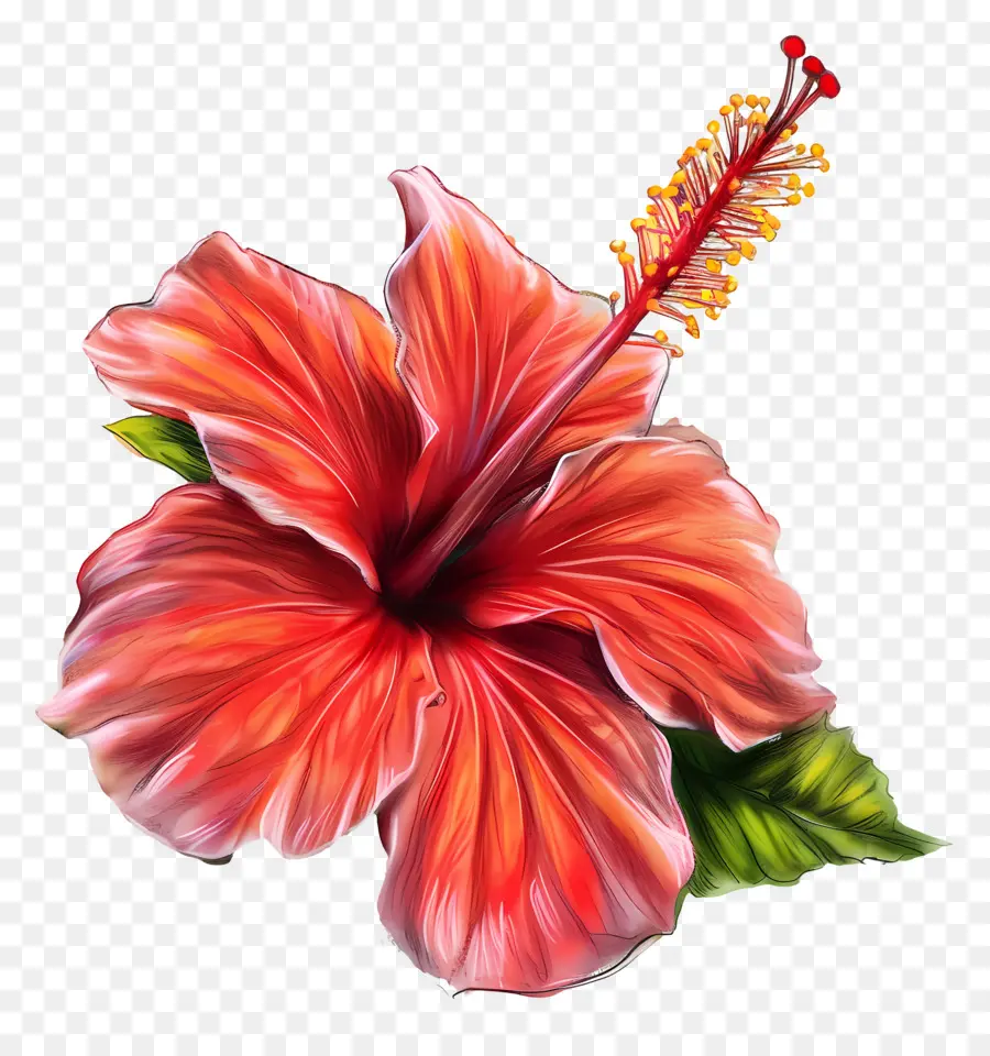 Hibiscus Gémissement，Fleur Rouge PNG