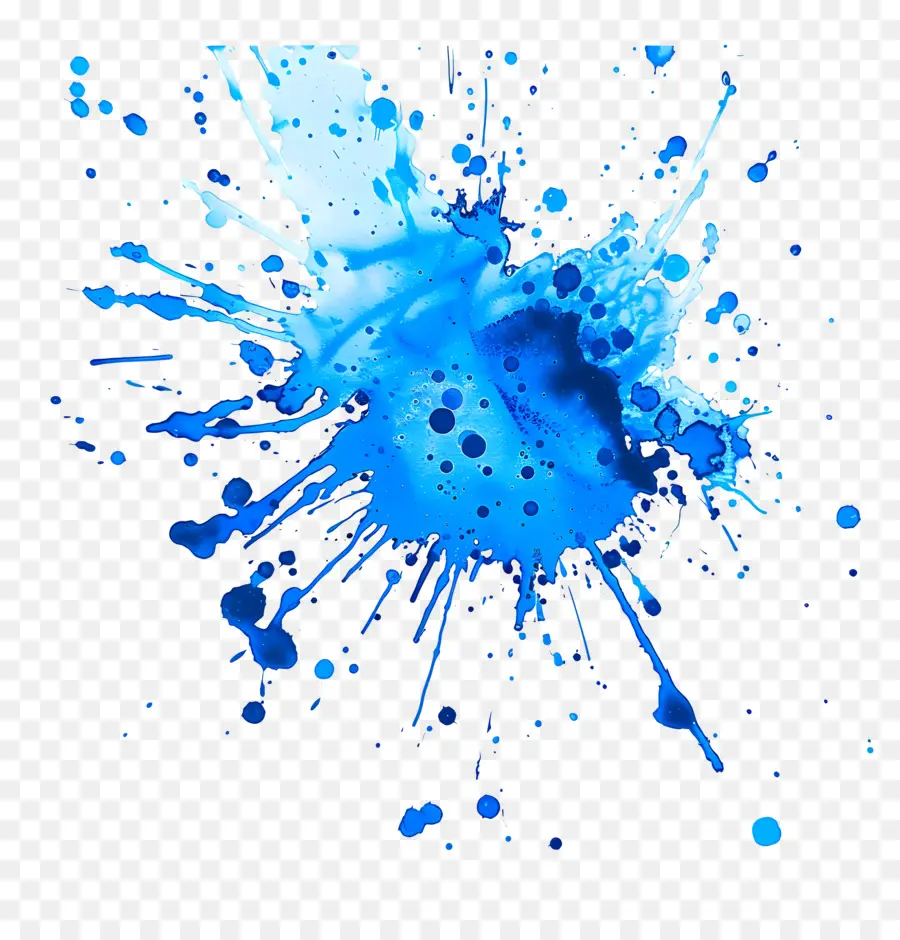 Fond Bleu，éclaboussure De Peinture PNG