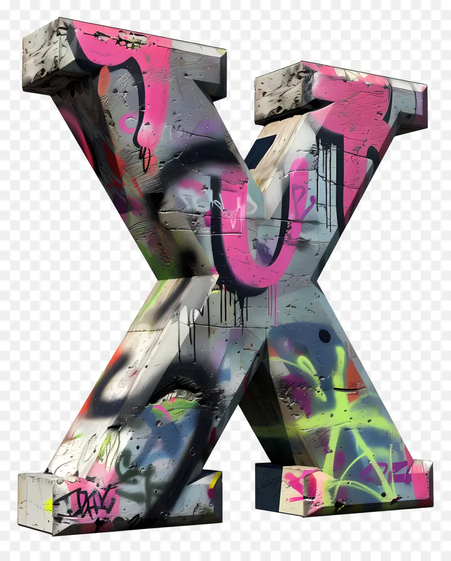 Lettre X，Graffiti PNG