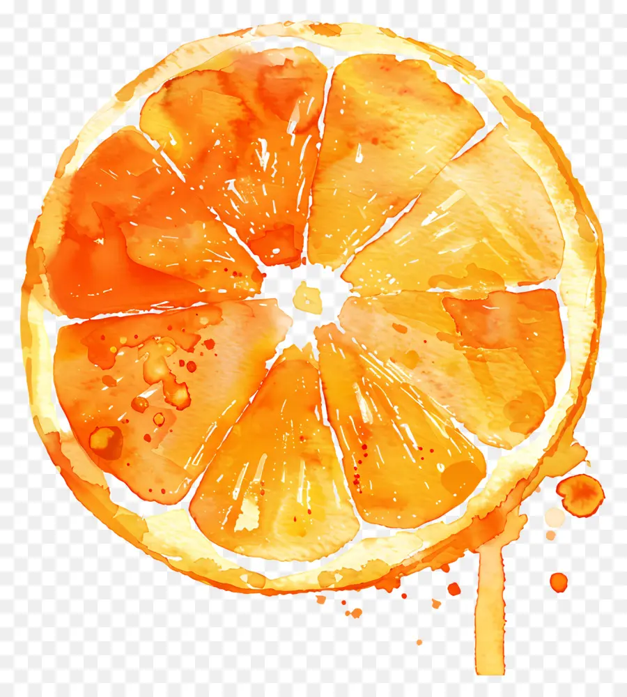 Coloration à L'aquarelle Orange，Orange PNG