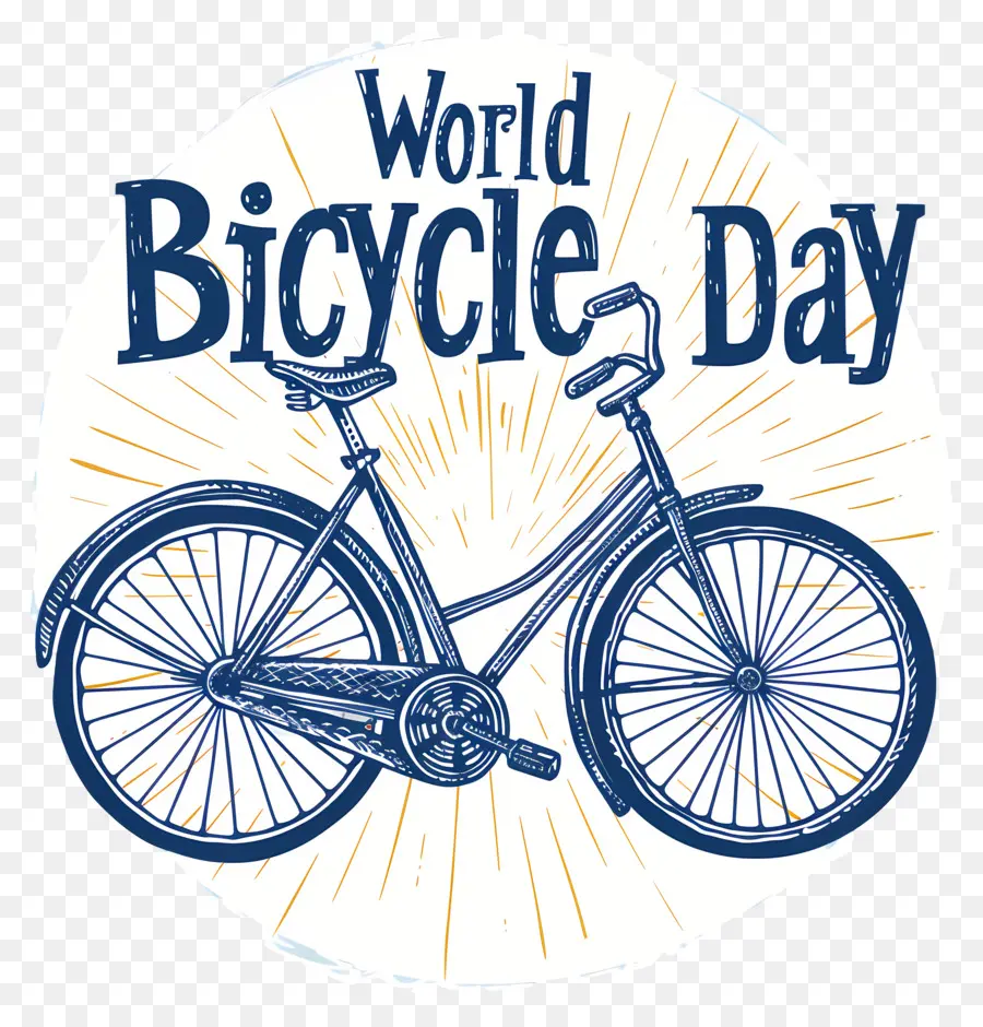 Monde à Vélo Jour，Bicyclette Bleue PNG