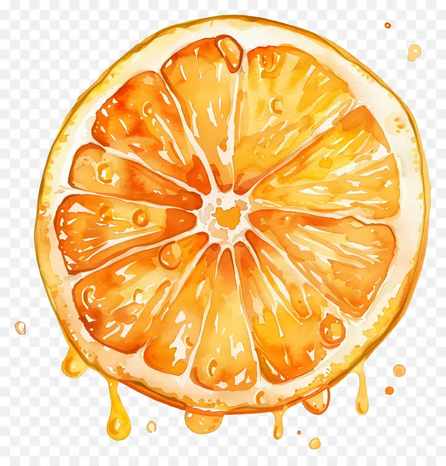 Coloration à L'aquarelle Orange，Orange PNG