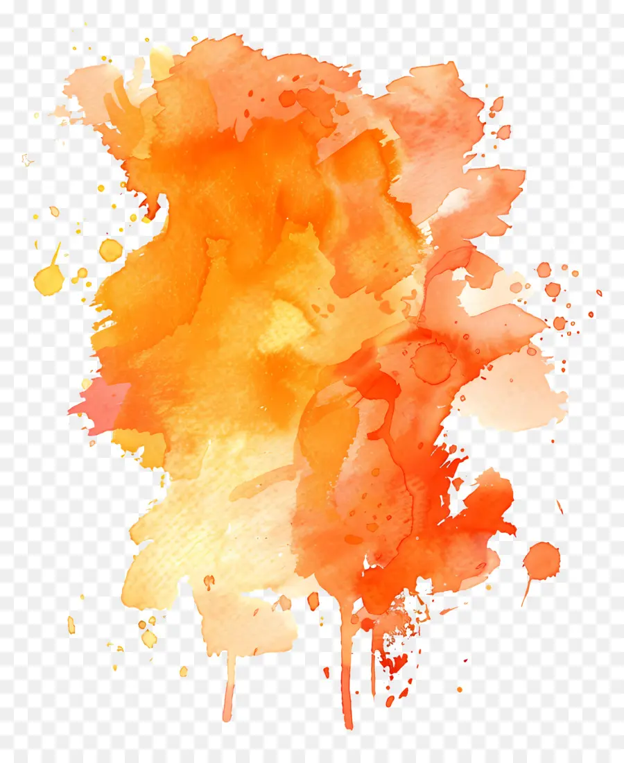 Coloration à L'aquarelle Orange，L'art Abstrait PNG