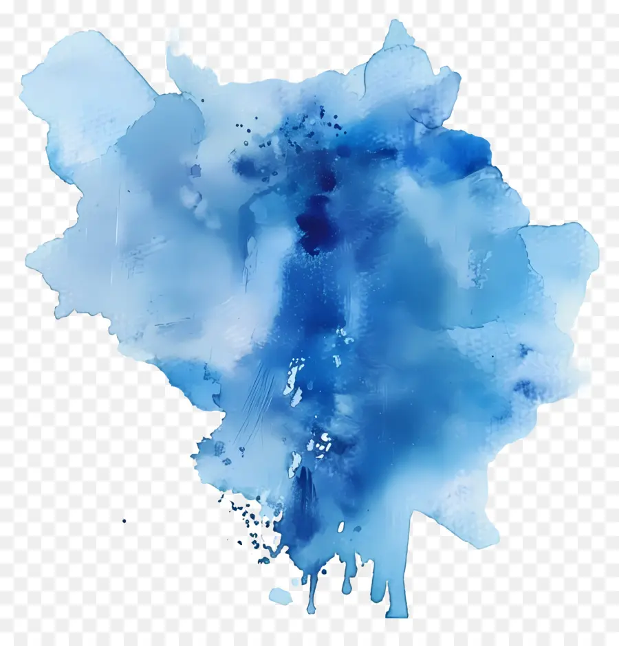 Teinture à L'aquarelle Bleue，Peinture à L'aquarelle PNG