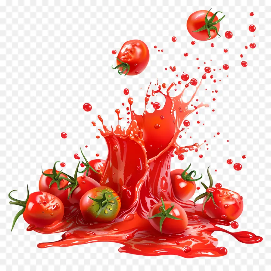 Sauce Tomate à éclaboussure，Tomates PNG