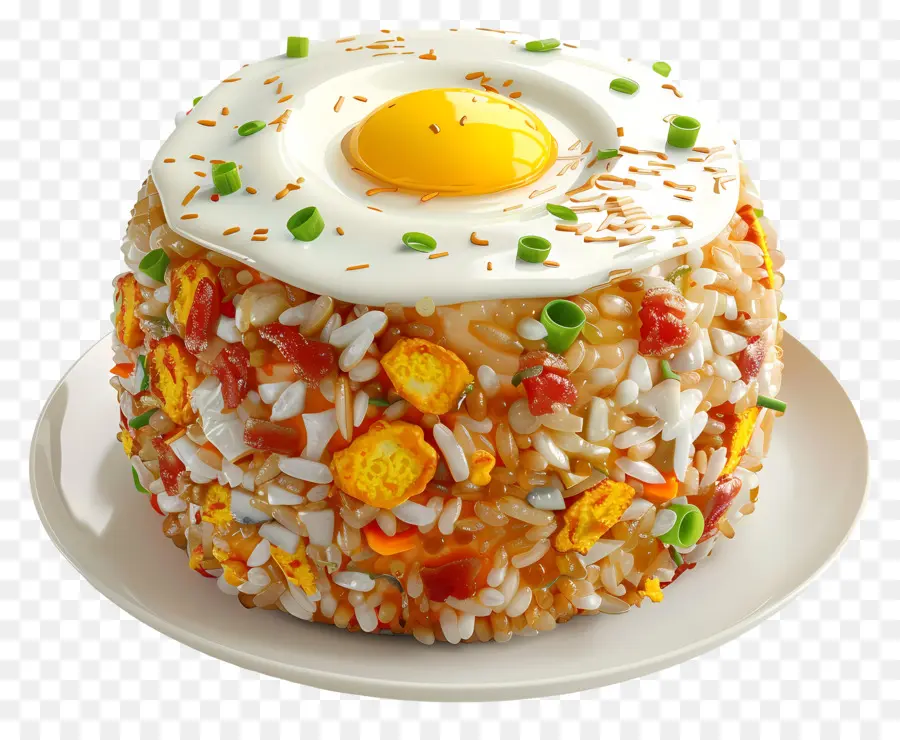 Riz Frit，Oeuf Dur PNG