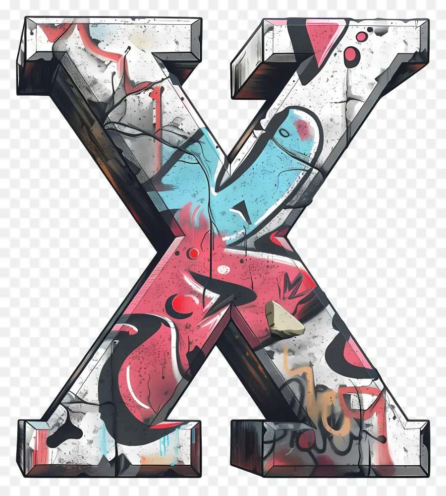 Lettre X，Lettre Du Graffiti X PNG