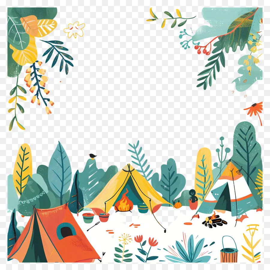 Contexte De Camping D'été，Matériel De Camping PNG