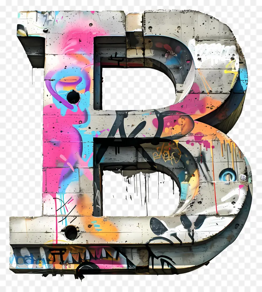 Lettre B，Graffiti PNG