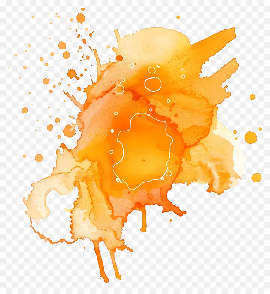 Coloration à L'aquarelle Orange，Aquarelle PNG