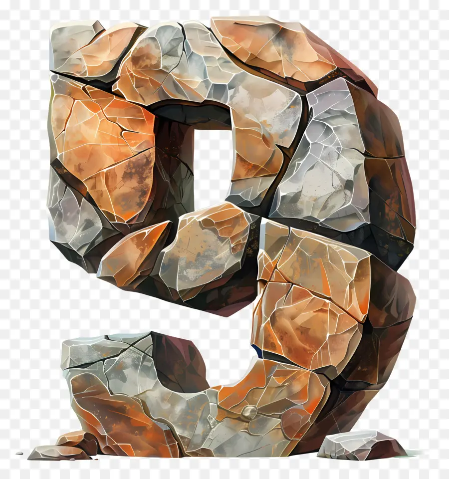 Numéro 9，Sculpture Rocheuse PNG