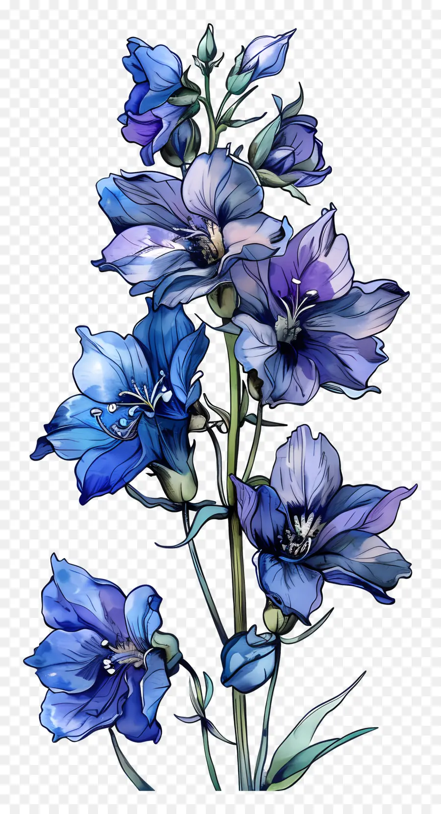 Fleur De Lot，Fleurs Bleues PNG