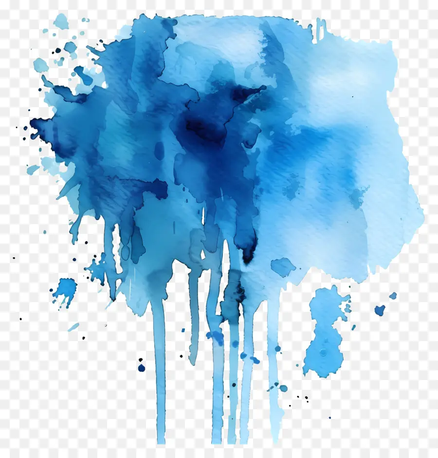 Teinture à L'aquarelle Bleue，Aquarelle PNG