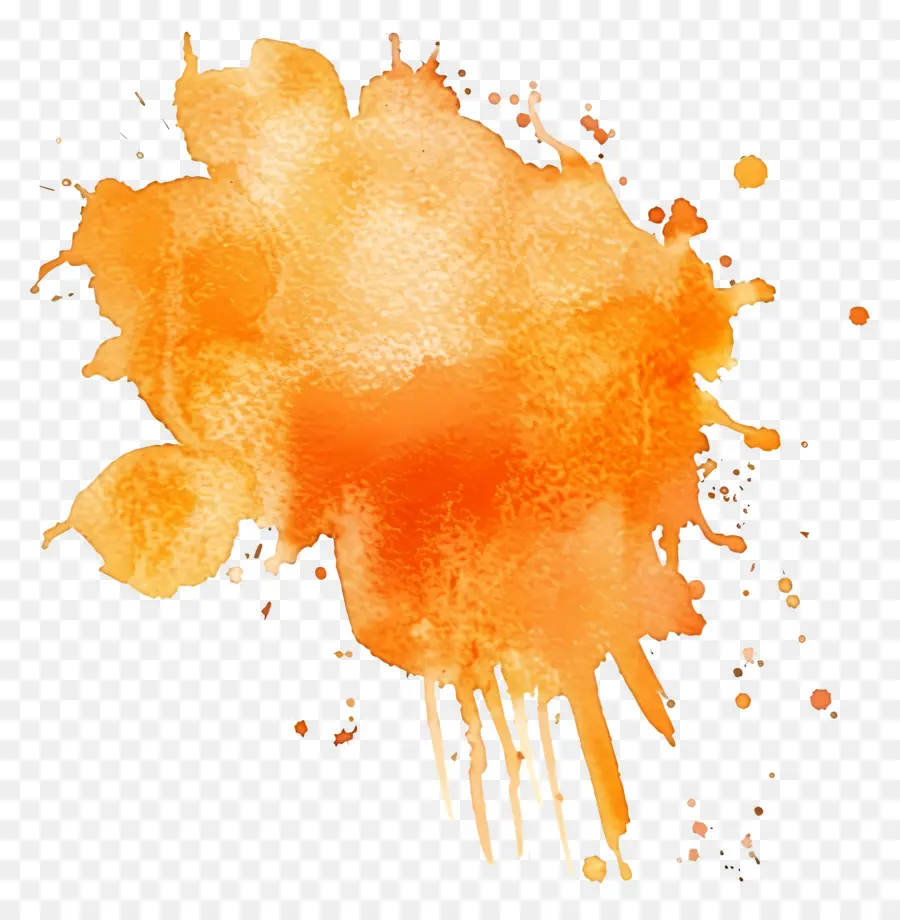 Tache D'aquarelle Orange，Tache De Café PNG