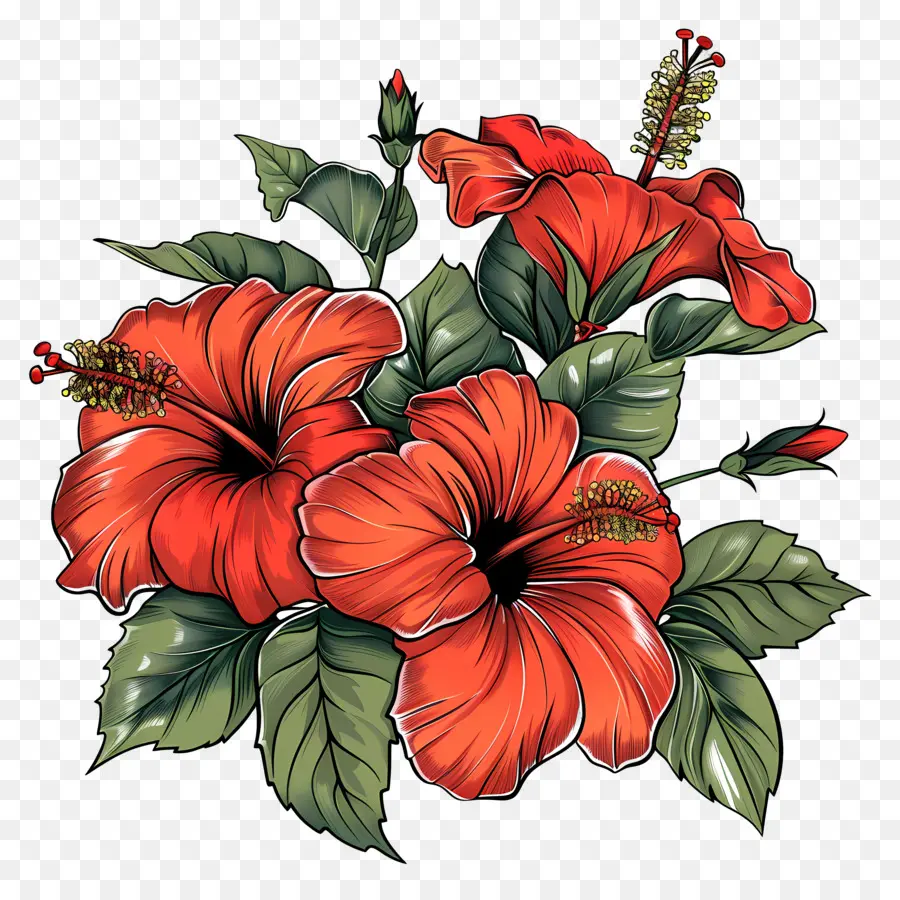 Moana Hibiscus，Bouquet De Fleurs Vintage PNG