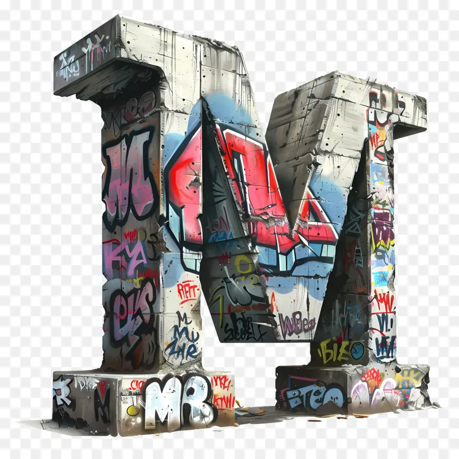 La Lettre M，Graffiti PNG