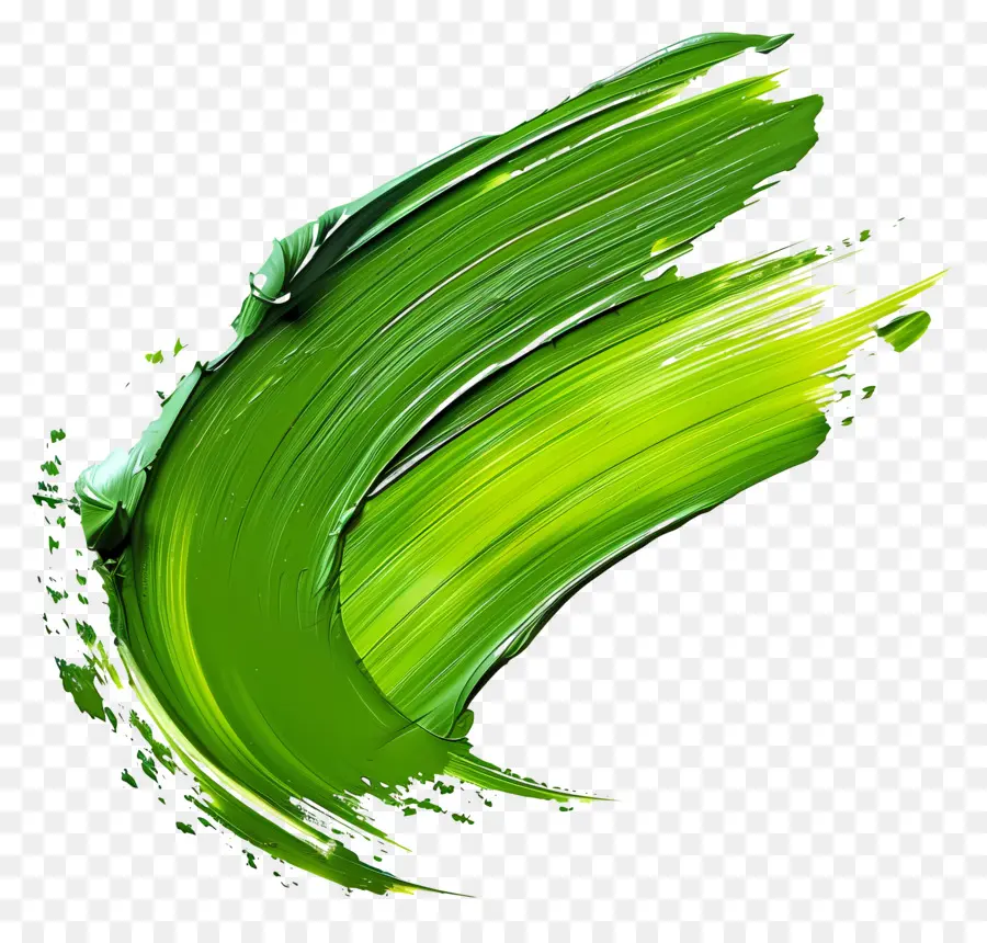 Coup De Pinceau Vert，De La Peinture Verte De La Brosse PNG
