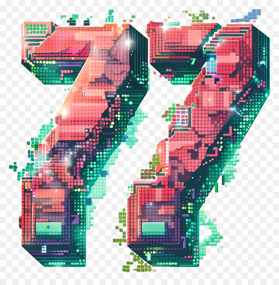 Numéro 77，Le Pixel Art PNG