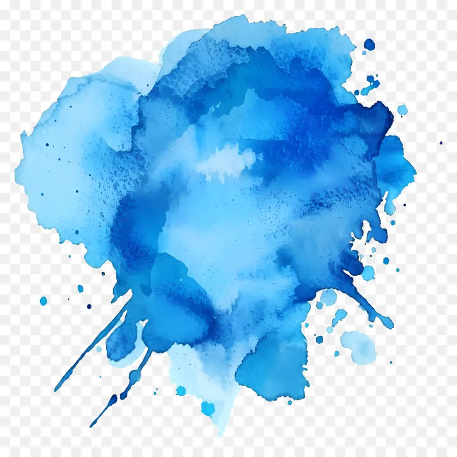 Teinture à L'aquarelle Bleue，Peinture à L'aquarelle PNG