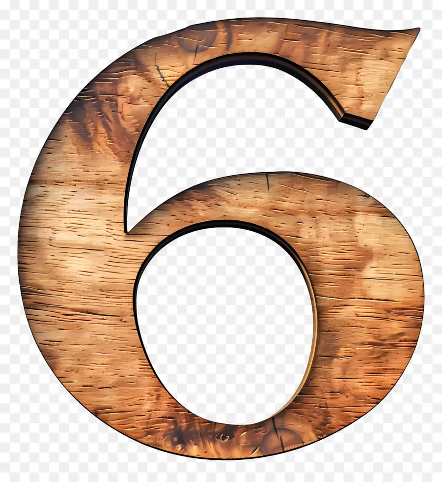 Numéro 6，Nombre En Bois PNG