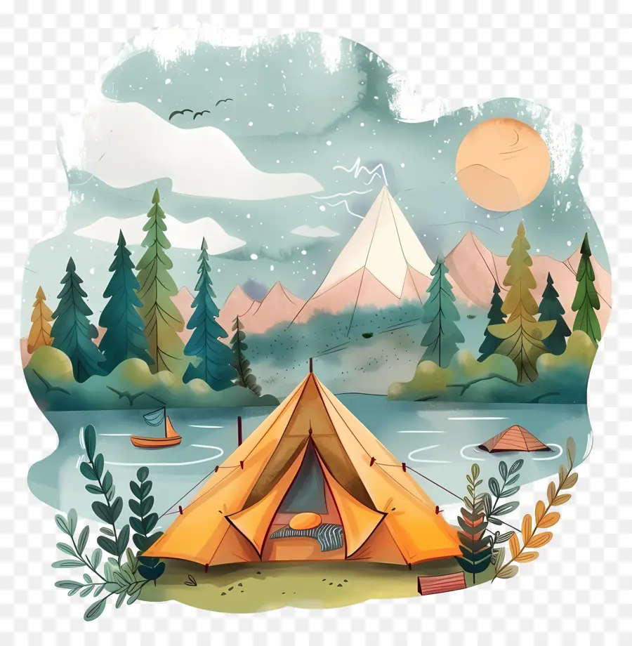 Contexte De Camping D'été，Camping PNG