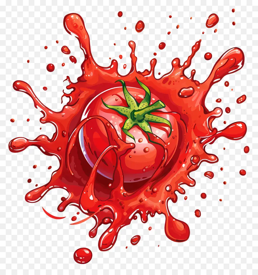 Sauce Tomate à éclaboussure，Tomate PNG
