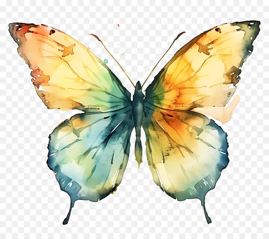 Aquarelle Papillon，Peinture à L'aquarelle PNG