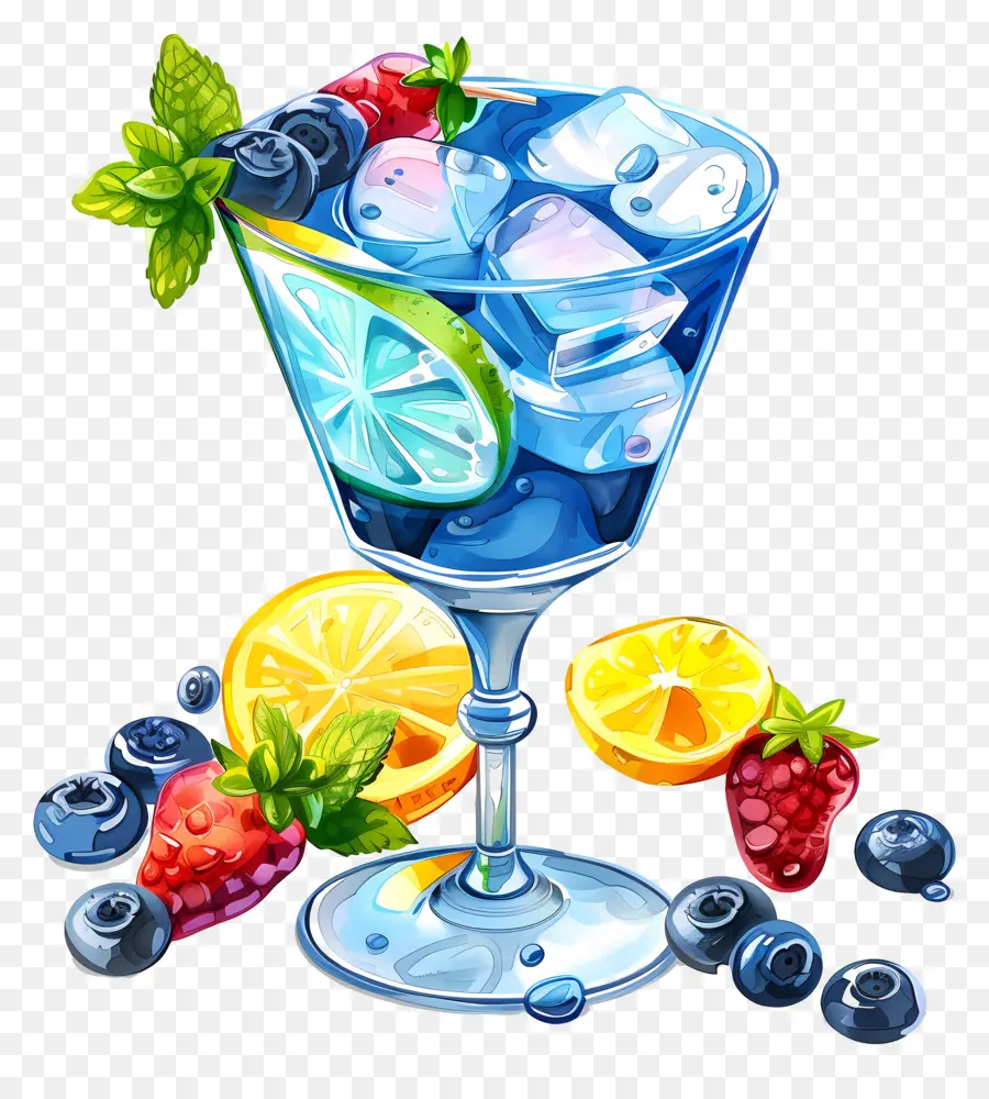 Bleu Cocktail，Sirop De Myrtille PNG
