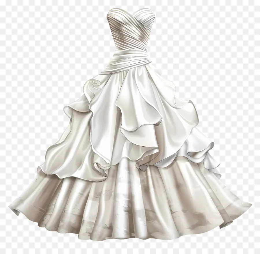 Robe De Mariée Sans Bretelles，Robe De Mariée Blanche PNG