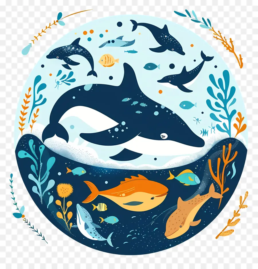 La Journée Mondiale Des Océans，Les Baleines PNG