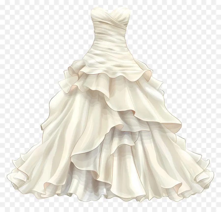 Robe De Mariée Sans Bretelles，Robe De Mariée Blanche PNG