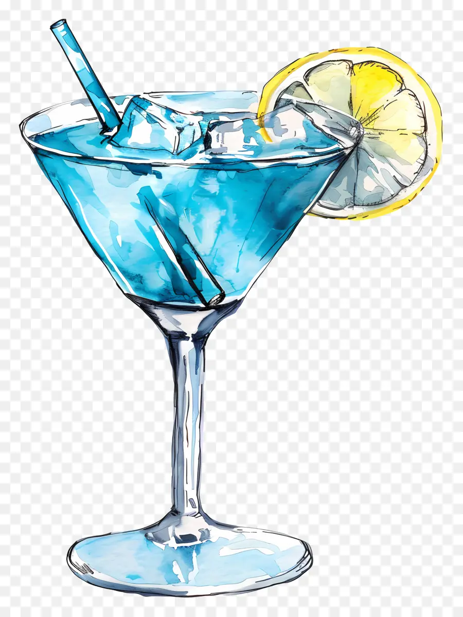 Bleu Cocktail，Martini PNG