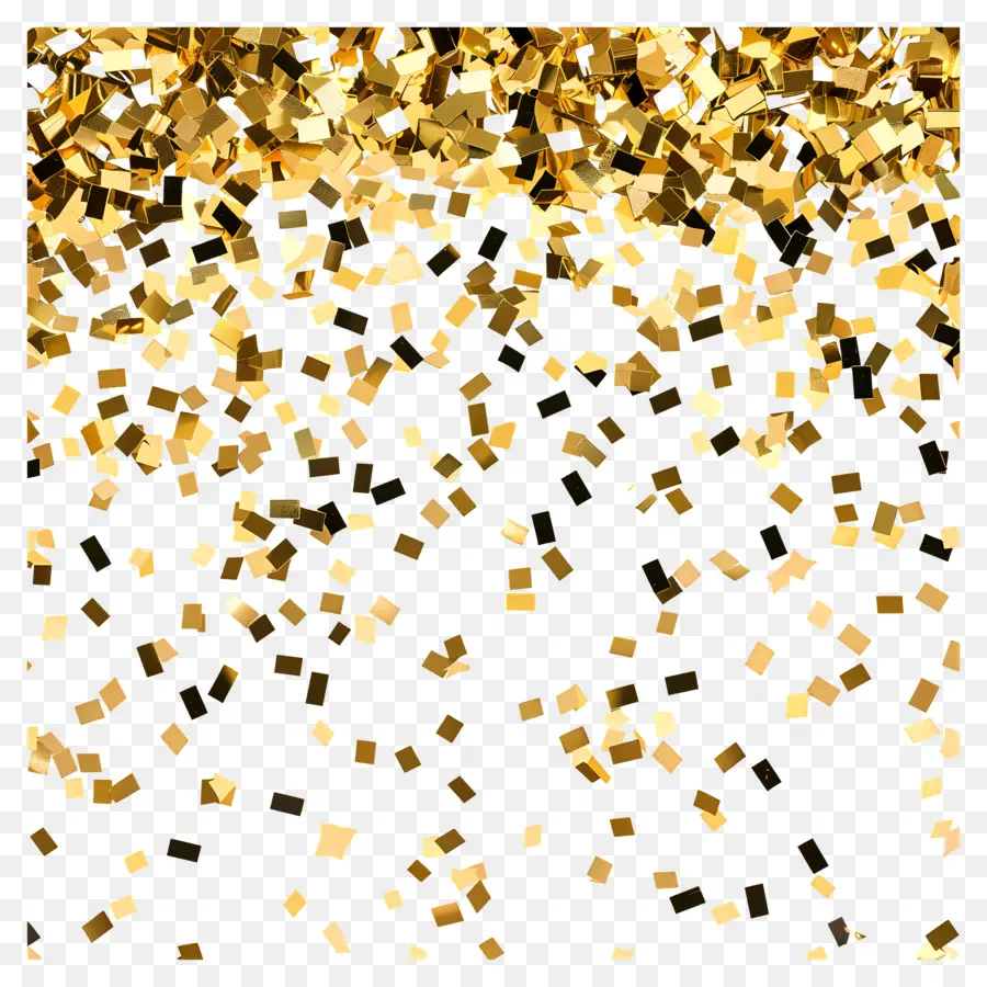 Confettis Or，Fond Sombre PNG