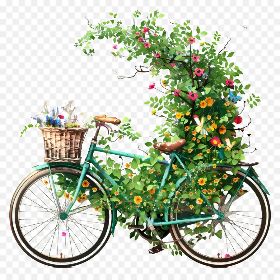Monde à Vélo Jour，Bicyclette Verte PNG