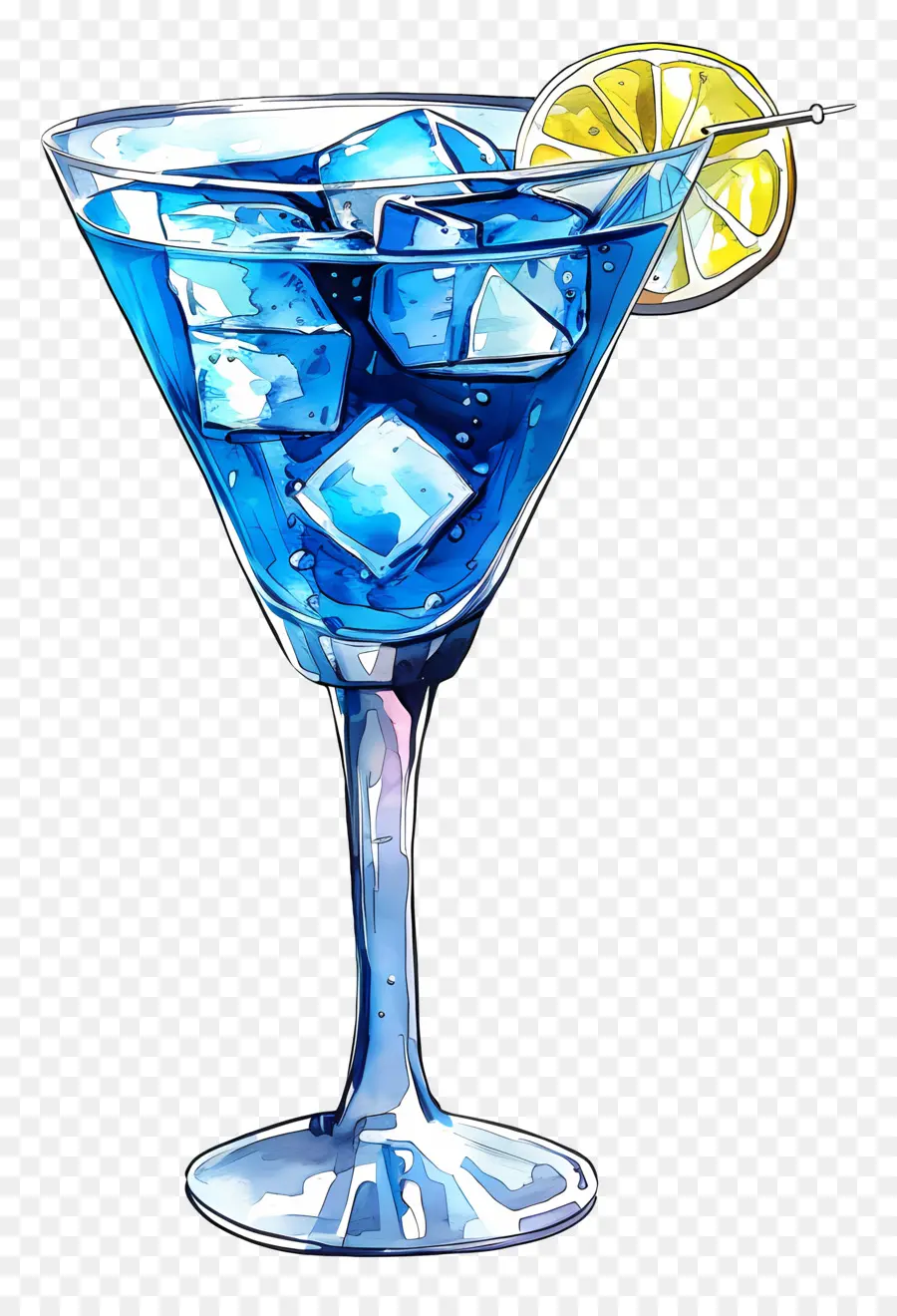 Bleu Cocktail，Martini PNG
