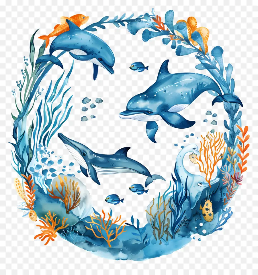 La Journée Mondiale Des Océans，Les Dauphins PNG