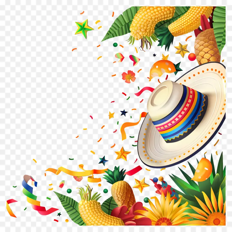 Fête Junina，Chapeau Coloré PNG