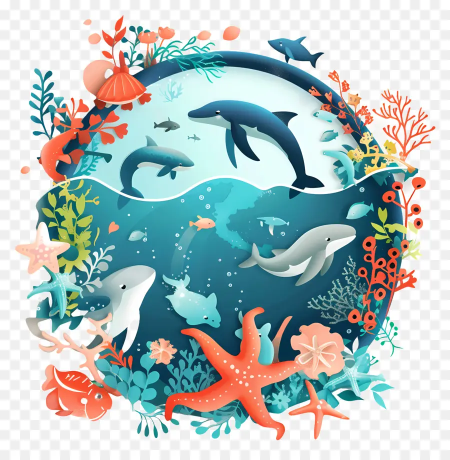 La Journée Mondiale Des Océans，Les Animaux Marins PNG