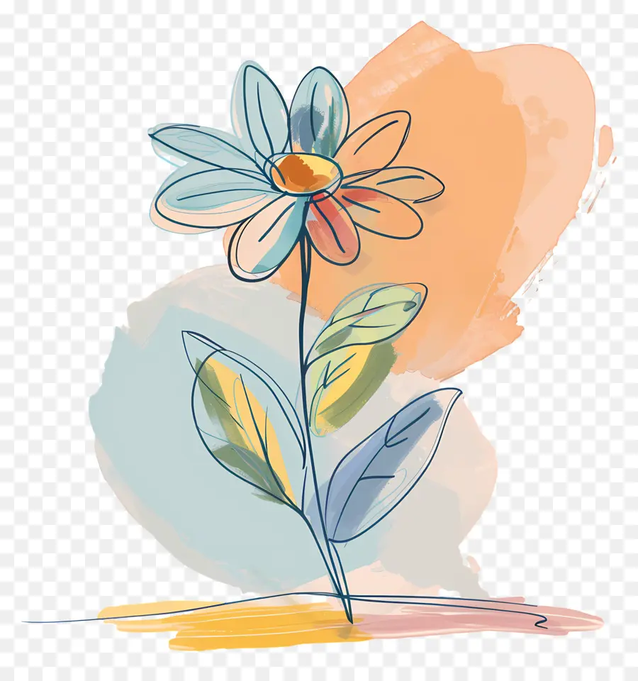 Doodle Fleur，Coloré Fleur PNG