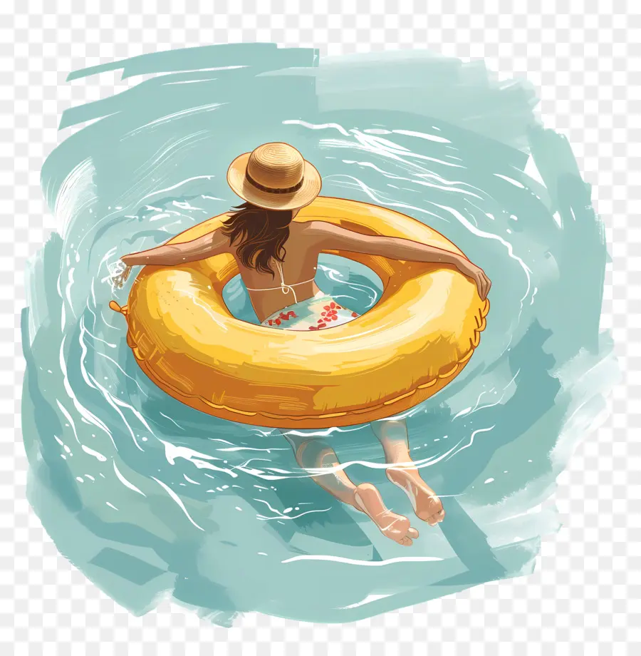 Maillot De Bain Fille，Peinture Numérique PNG