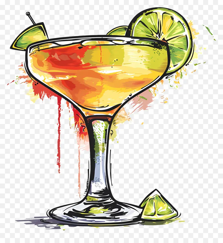 Cocktail Margarita，Verre à Margarita PNG