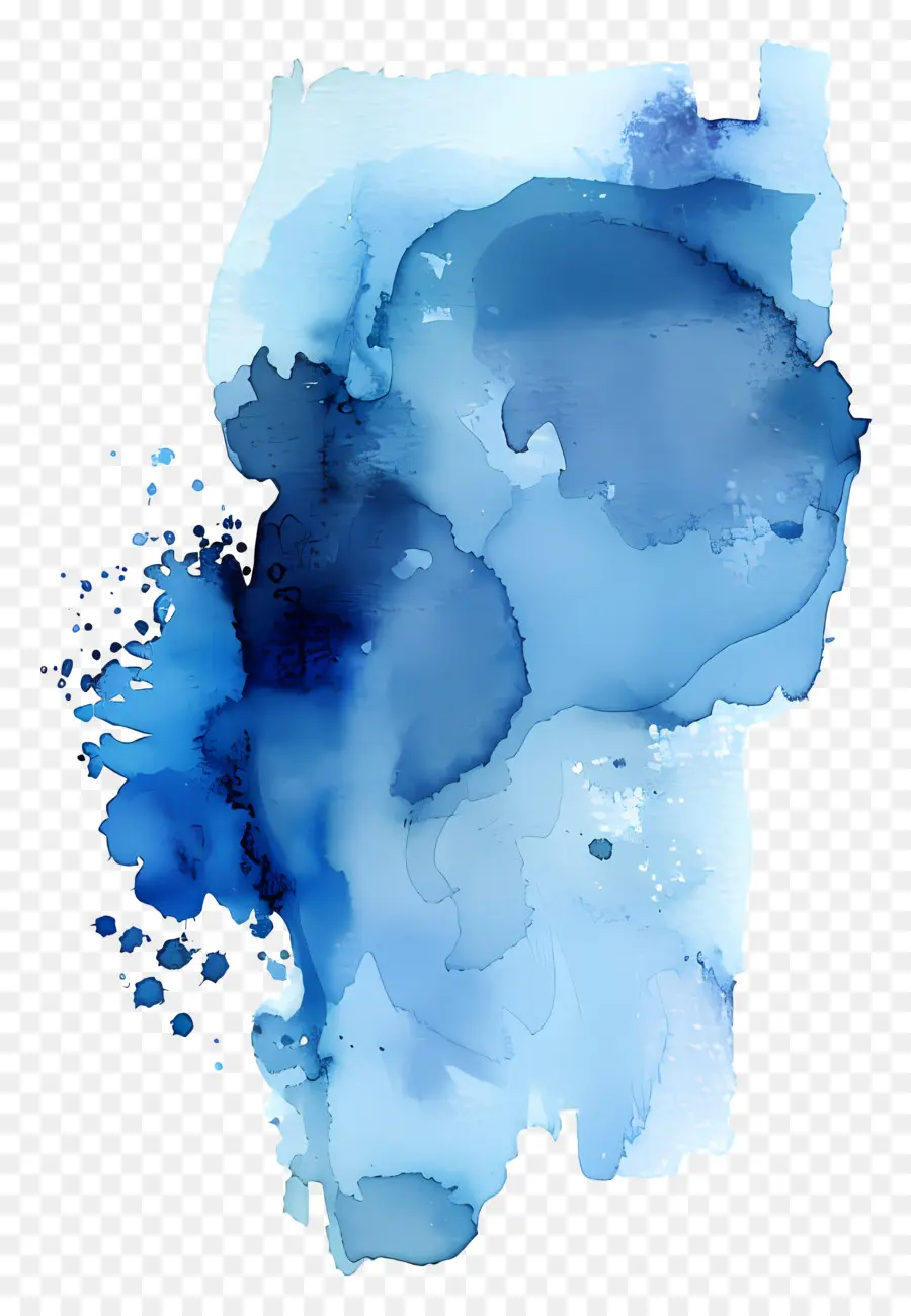 Teinture à L'aquarelle Bleue，L'art Abstrait PNG