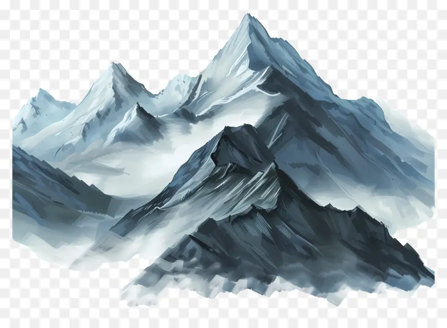 Gamme De Montagne，Peinture à L'aquarelle PNG