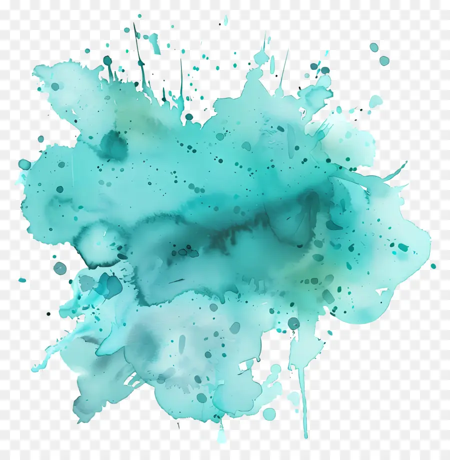 Splash Aquarelle Sarcelle，éclaboussure De Peinture PNG