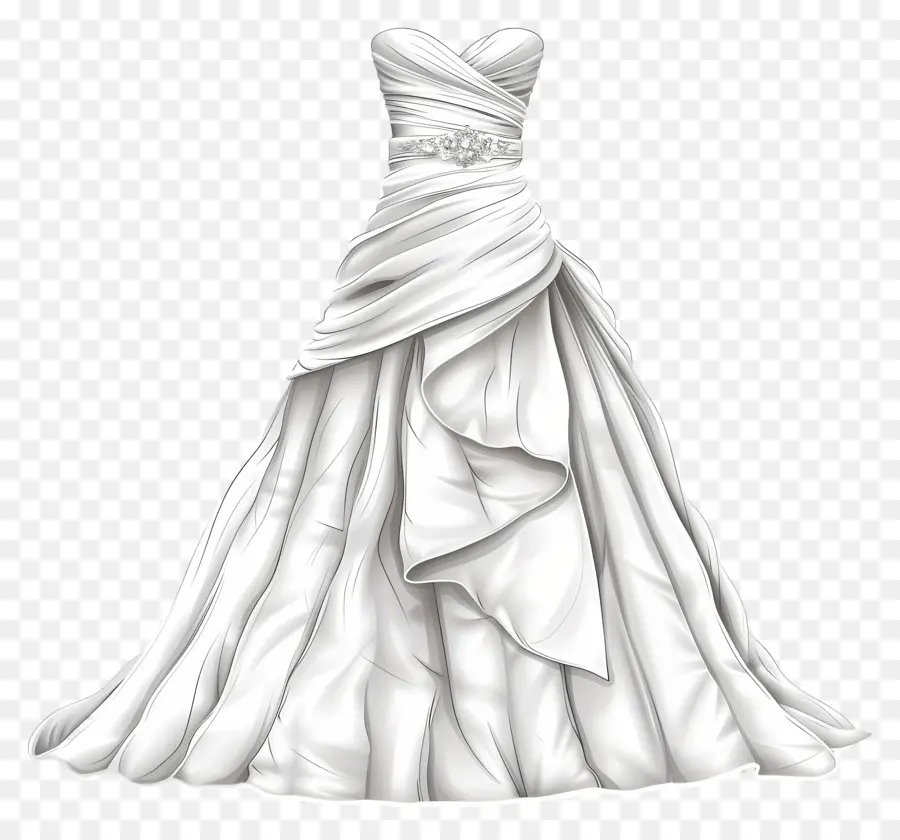 Robe De Mariée Sans Bretelles，Robe De Mariée PNG